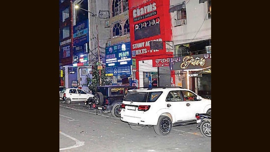 A view of Tuition Market at Model Town Extension in Ludhiana on Tuesday. (Manish/HT)