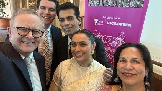 Australian Prime Minister Anthony Albanese takes selfie with Karan Johar, Rani Mukerji; see pic