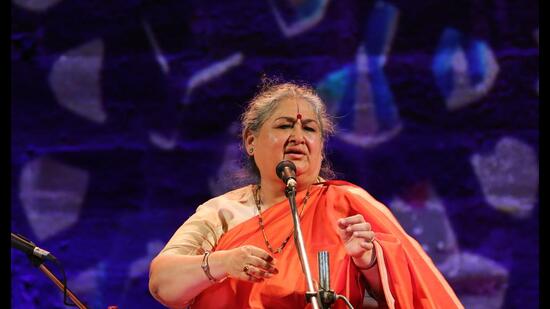 Shubha Mudgal in performance at Mehrangarh Fort in Jodhpur during the Sacred Spirit festival. (Photo courtesy: Mehrangarh Museum Trust)