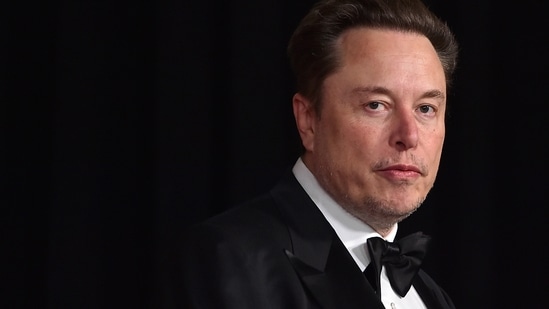 Elon Musk arrives at the 10th Breakthrough Prize Ceremony at the Academy Museum of Motion Pictures in Los Angeles.(AP)