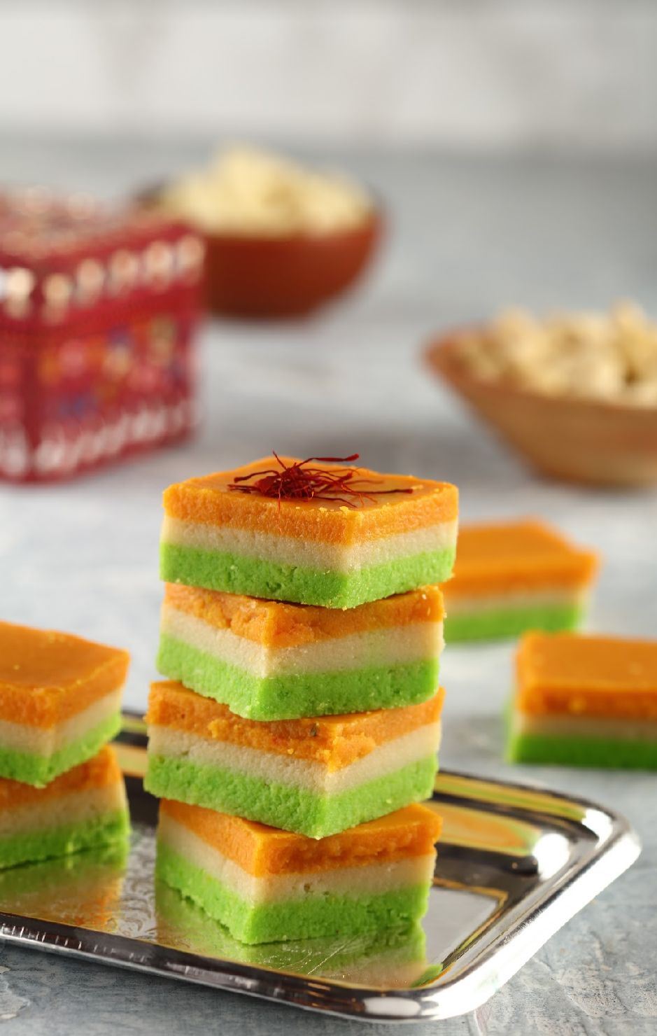 Tri-coloured barfi Tri-coloured barfi