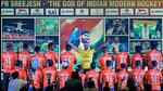 Hockey player PR Sreejesh with team members wearing jerseys with 'PR Sreejesh' on the back during his farewell ceremony. (ANI) Hockey player PR Sreejesh with team members wearing jerseys with 'PR Sreejesh' on the back during his farewell ceremony. (ANI)
