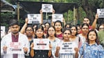 Mumbai, India – Aug 14, 2024: Doctors and medical students, FAIMA (Federation of All India Medical Association) calls for a nationwide shutdown of OPD services from today, protest against the sexual assault and murder of a woman post-graduate trainee (PGT) doctor at Kolkata's RG Kar Medical College and Hospital at J J Hospital, in Mumbai, India, on Wednesday, Aug 14, 2024. (Photo by Bhushan Koyande/HT Photo) Mumbai, India – Aug 14, 2024: Doctors and medical students, FAIMA (Federation of All India Medical Association) calls for a nationwide shutdown of OPD services from today, protest against the sexual assault and murder of a woman post-graduate trainee (PGT) doctor at Kolkata's RG Kar Medical College and Hospital at J J Hospital, in Mumbai, India, on Wednesday, Aug 14, 2024. (Photo by Bhushan Koyande/HT Photo)