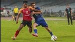 Players of East Bengal and Altyn Asyr vie for the ball during their AFC Champions League 2 match in Kolkata on Wednesday. (PTI) Players of East Bengal and Altyn Asyr vie for the ball during their AFC Champions League 2 match in Kolkata on Wednesday. (PTI)