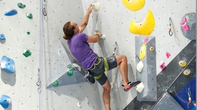 Sport climbing is a full-body workout and a social sport. (AP) Sport climbing is a full-body workout and a social sport. (AP)