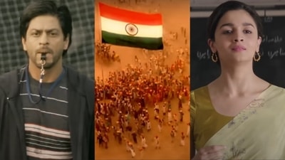 Independence Day 2024: Stills from Chak De India, Maa Tujhe Salaam, and Ae Watan songs. Independence Day 2024: Stills from Chak De India, Maa Tujhe Salaam, and Ae Watan songs.