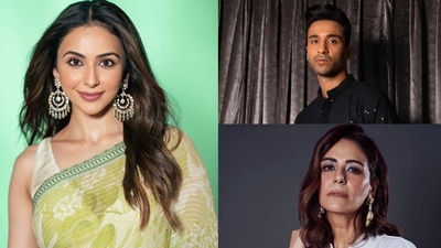 Rakul Preet Singh (L), Raghav Juyal (Top), Mona Singh (Bottom)