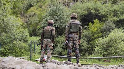 The site of the gunbattle in Doda. (PTI) The site of the gunbattle in Doda. (PTI)