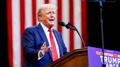 Trump was found guilty by a jury on May 30 on 34 felony counts of falsifying business records for having covered up former personal lawyer and fixer Michael Cohen's $130,000 payment to adult film actress Stormy Daniels to avert a sex scandal before the 2016 U.S. election. (Getty Images via AFP) Trump was found guilty by a jury on May 30 on 34 felony counts of falsifying business records for having covered up former personal lawyer and fixer Michael Cohen's $130,000 payment to adult film actress Stormy Daniels to avert a sex scandal before the 2016 U.S. election. (Getty Images via AFP)