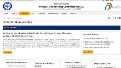 MCC NEET UG Counselling 2024: Registration for Round 1 begins today MCC NEET UG Counselling 2024: Registration for Round 1 begins today