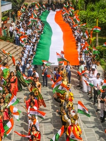 A total of 2,000 cadets from schools across the country as well as 500 NSS volunteers took part (Photo: PTI) A total of 2,000 cadets from schools across the country as well as 500 NSS volunteers took part (Photo: PTI)