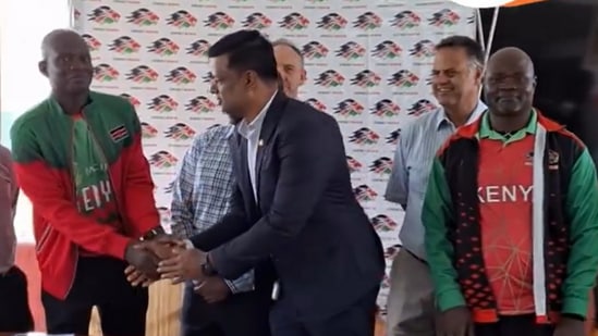 Former India fast bowler Dodda Ganesh (in blazer) appointed head coach of Kenya cricket team