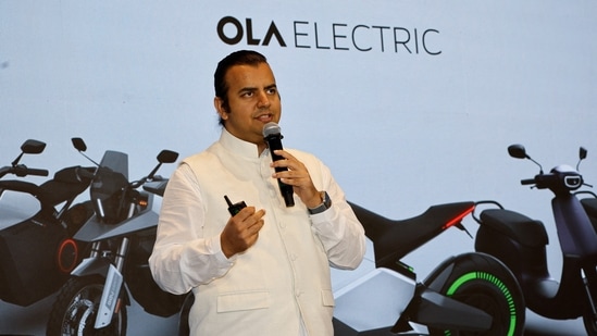 Bhavish Aggarwal, CEO of Ola Cabs, and founder of Ola Electric, speaks during a press conference ahead of the company's IPO launch in Mumbai. (Reuters)