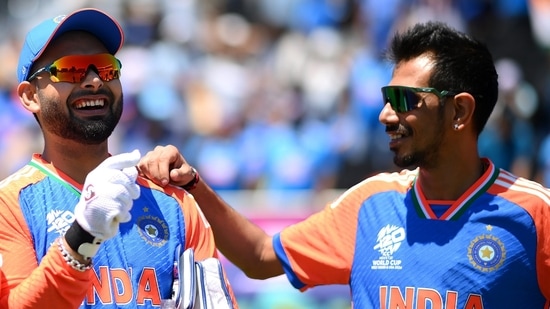 Rishabh Pant and Yuzvendra Chahal during the India - Bangladesh T20 World Cup 2024, warm-up match (PTI)