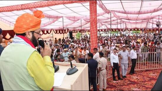 The chief minister said that a total of 6.71 lakh micro, small, and medium enterprises have been established in the state in the last 10 years. (HT Photo)