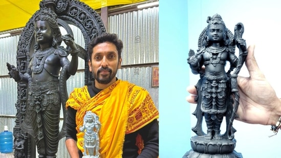 Arun Yogiraj is the celebrated sculptor behind the revered Ram Lalla idol at Ayodhya's Ram Janmabhoomi Temple.(X/ @yogiraj_arun)