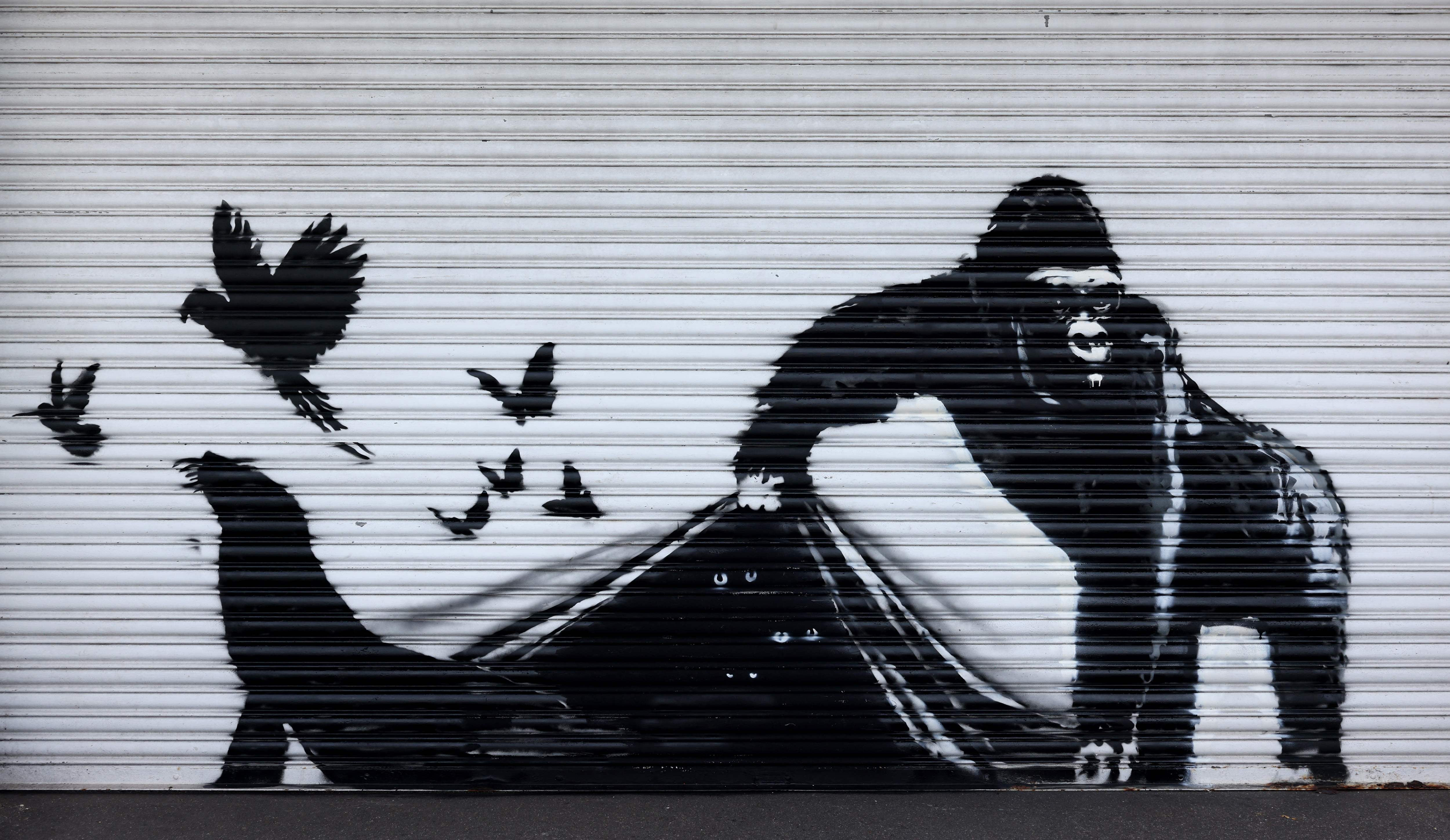 TOPSHOT-BRITAIN-ART-BANKSY-