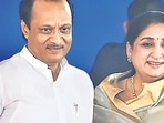 Ajit Pawar and his wife Sunetra. (PTI Photo/Mitesh Bhuvad) Ajit Pawar and his wife Sunetra. (PTI Photo/Mitesh Bhuvad)