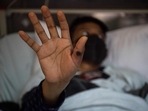 Patient showing his hand with a sore caused by an infection of the monkeypox virus in Lima, Peru. Patient showing his hand with a sore caused by an infection of the monkeypox virus in Lima, Peru.