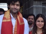 Gautam Ghattamaneni, Namrata Shirodkar, Varun Tej, Lavanya Tripathi at Tirumala. Gautam Ghattamaneni, Namrata Shirodkar, Varun Tej, Lavanya Tripathi at Tirumala.