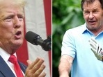 Donald Trump hailed Sir Nick Faldo  as a “major golfer” and a “major friend”.
