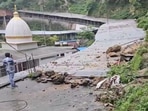 A landslide occurred on the Shree Mata Vaishno Devi Yatra route near southern Deori.