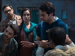 Aparshakti Khurana, Pankaj Tripathi, Shraddha Kapoor, and Rajkummar Rao in a still from Stree 2. Aparshakti Khurana, Pankaj Tripathi, Shraddha Kapoor, and Rajkummar Rao in a still from Stree 2.