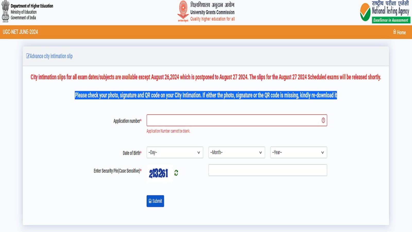 UGC NET 2024 city intimation slip out for August 28- September 4 exam dates at ugcnet.nta.ac.in, download link here | Competitive Exams