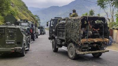 Army personnel near the site of an encounter between security forces and militants, in Doda.R (PTI) Army personnel near the site of an encounter between security forces and militants, in Doda.R (PTI)