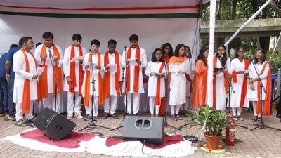 IIT Bombay students celebrating Independence Day in campus&nbsp; (Official Twitter account )