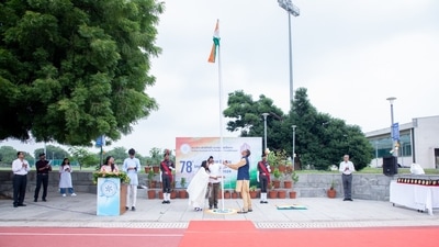 IIT Gandhinagar celebrating Independence Day by hoisting the National Flag (Official Twitter account )