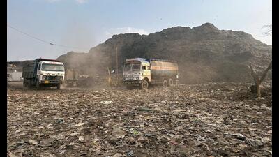 In Gurugram, waste is transported from secondary collection points to the Bandhwari landfill site. (HT PHOTO)