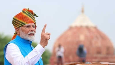 Prime Minister Narendra Modi at the Red Fort in Delhi. Prime Minister Narendra Modi at the Red Fort in Delhi.