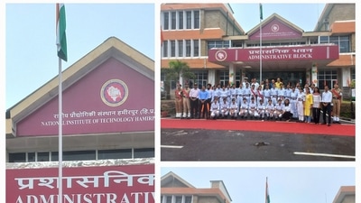 NIT Hamirpur Director Prof. H M. Suryawanshi hoisted the National Flag.&nbsp; (Official Twitter account )