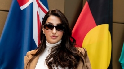 Nora Fatehi turned up in a high-neck shirt and thick trench coat for the session. The festival was officially kicked off with keynote words by Caroline Pitcher from VicScreen as well as festival director and founder Mitu Bhowmik Lange. Nora Fatehi turned up in a high-neck shirt and thick trench coat for the session. The festival was officially kicked off with keynote words by Caroline Pitcher from VicScreen as well as festival director and founder Mitu Bhowmik Lange. 