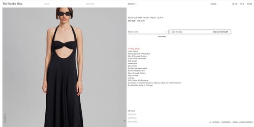 The price of Taapsee Pannu's black dress. (The Frankie Shop)