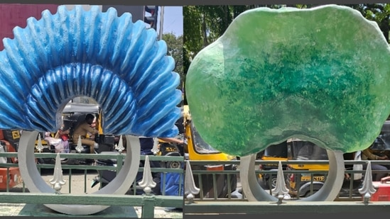 Artwork installation in Bandra depicting the Cycle of Life