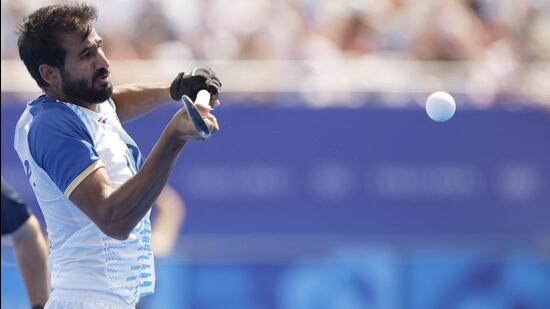 Gurjant Singh during the Paris Olympics. (REUTERS)