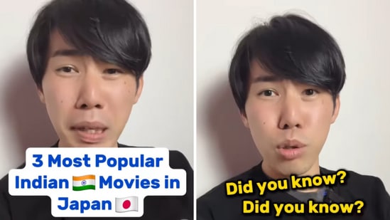 Can you guess the names of the three Indian movies this Japanese man is talking about? (Instagram/@dive.into.japan)