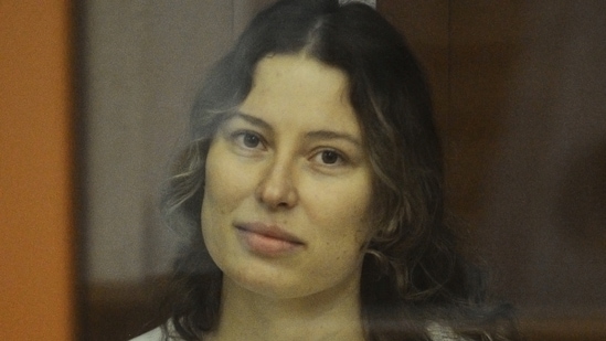 Russian-American dual citizen Ksenia Karelina, accused of treason for making a donation to a charity supporting Ukraine, attends a court hearing in Yekaterinburg, Russia August 15, 2024. (REUTERS)