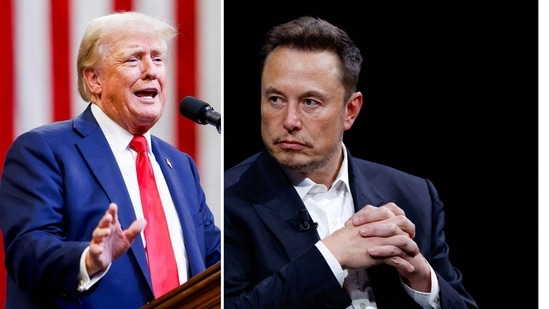 Elon Musk, who has increasingly aligned himself with conservative figures, last month endorsed Trump for president and is supporting a super-PAC backing the Republican nominee. (Michael Ciaglo / Getty Images), (Gonzalo Fuentes/Reuters)