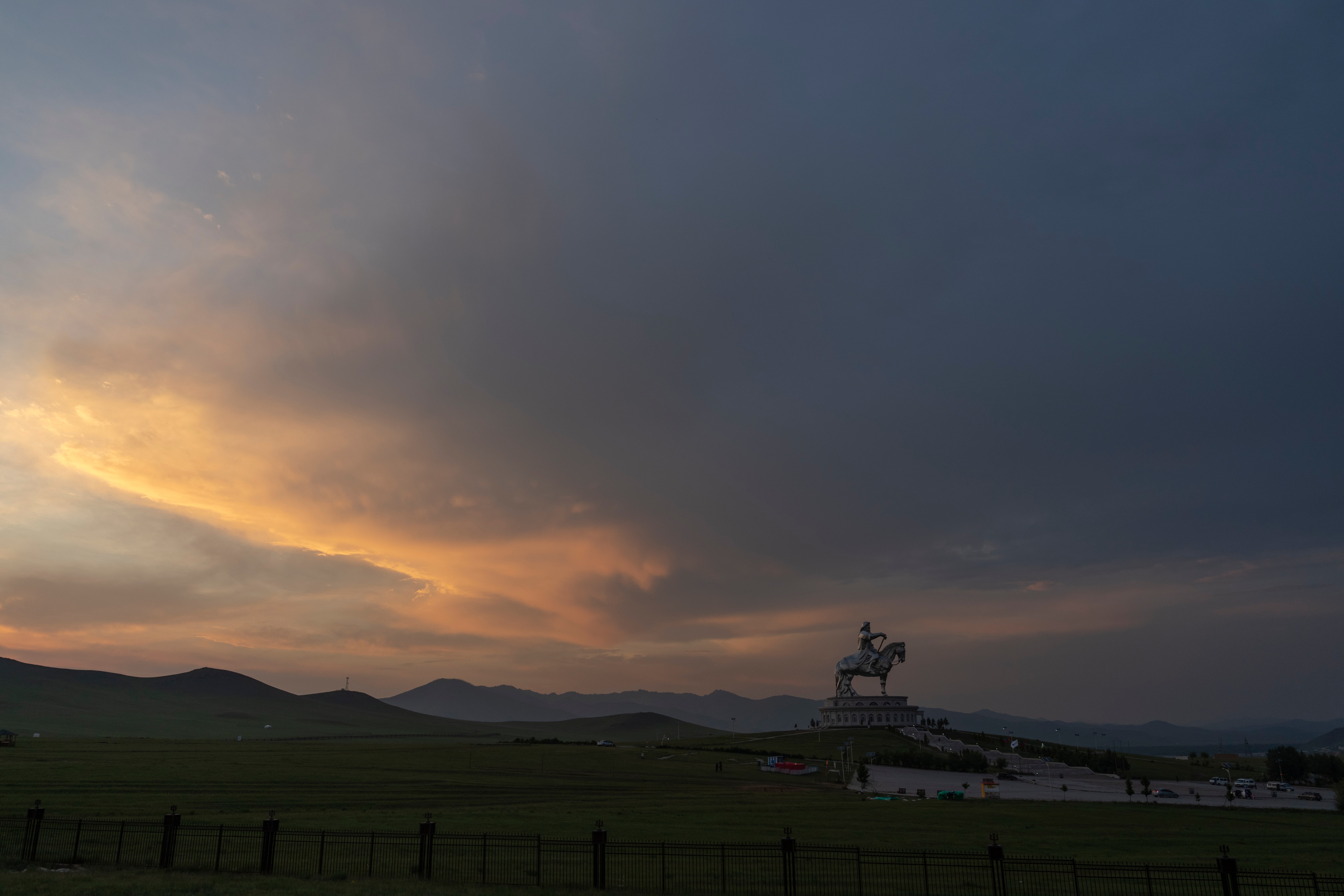 A 40-meter- (130-foot-) tall stainless steel statue of Genghis Khan, a national hero who amassed power to become the leader of the Mongols in the early 13th century is seen on the outskirts of Ulaanbaatar, Mongolia. (AP) A 40-meter- (130-foot-) tall stainless steel statue of Genghis Khan, a national hero who amassed power to become the leader of the Mongols in the early 13th century is seen on the outskirts of Ulaanbaatar, Mongolia. (AP)