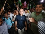 AAP leader Manish Sisodia along with Saurabh Bhardwaj meets the locals of Kalkaji during a Padyatra, in New Delhi, India, on Friday, August 16, 2024. (Photo by Sanchit Khanna / Hindustan Times) AAP leader Manish Sisodia along with Saurabh Bhardwaj meets the locals of Kalkaji during a Padyatra, in New Delhi, India, on Friday, August 16, 2024. (Photo by Sanchit Khanna / Hindustan Times)
