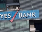 The logo of Yes Bank is pictured on the facade of its headquarters in Mumbai.