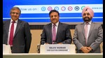 New Delhi: Chief Election Commissioner Rajiv Kumar with Election Commissioners Gyanesh Kumar and Sukhbir Singh Sandhu during a press conference to announce the schedule for Assembly elections in Jammu and Kashmir and Haryana, in New Delhi, Friday, Aug. 16, 2024. (PTI Photo/Atul Yadav) (PTI)