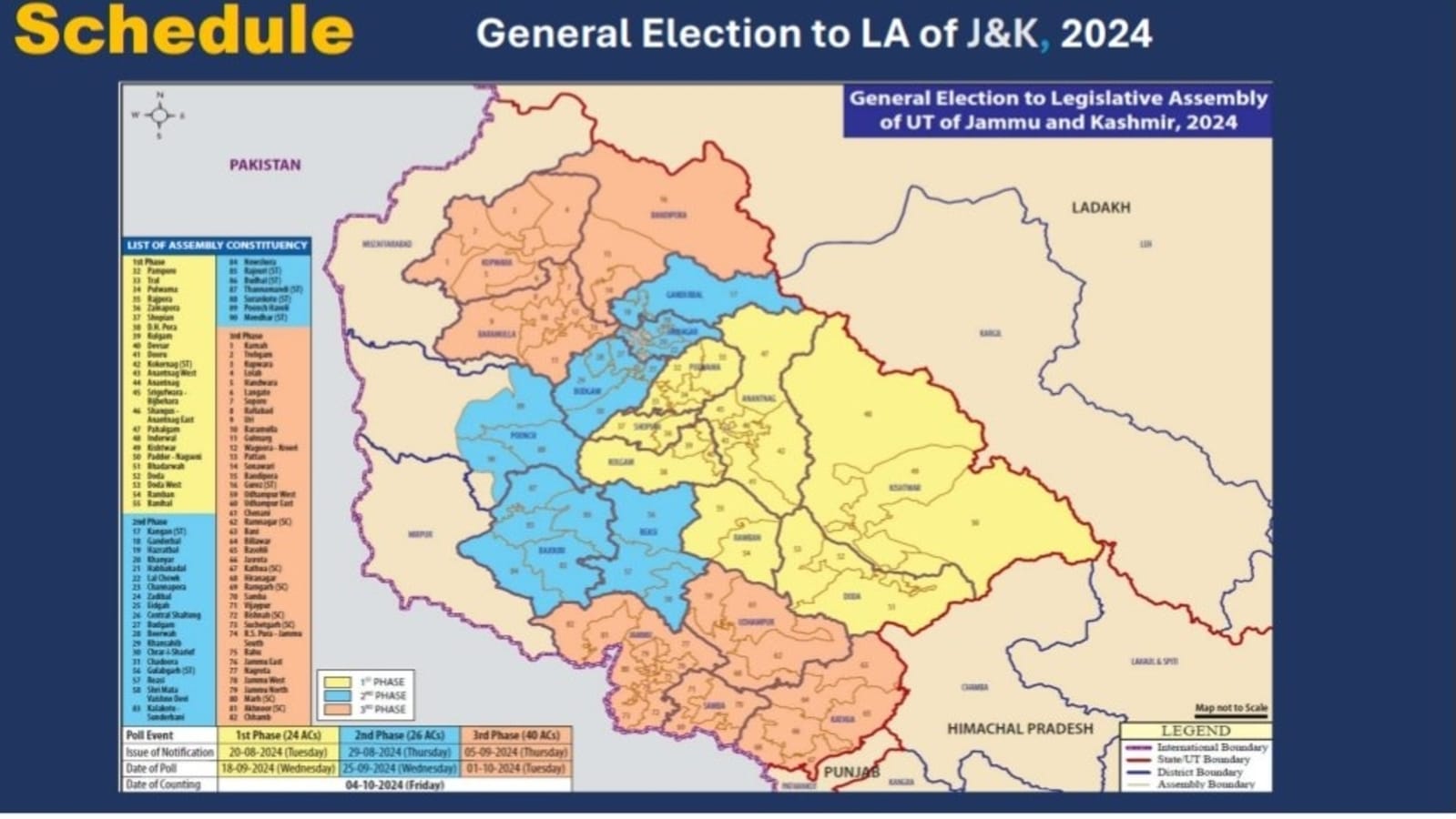 Jammu and Kashmir, Haryana assembly polls' maps: Check constituency-wise dates