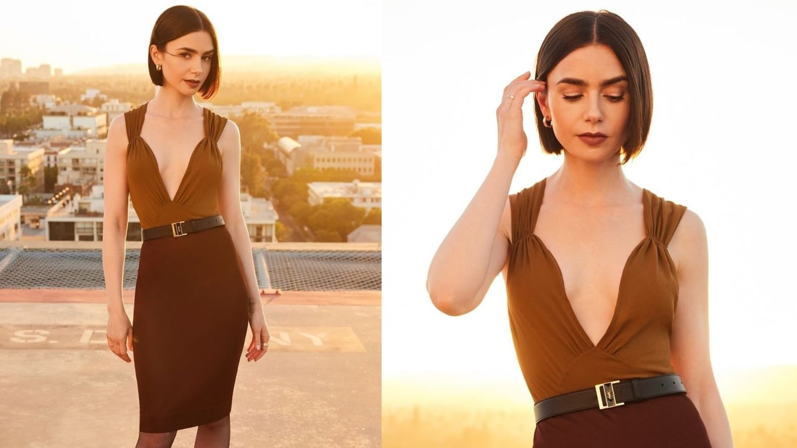 Lily Collins makes a style statement in all brown Saint Laurent: How to steal the style