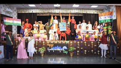 A glimpse from an Independence Day celebration in Prayagraj (HT Photo)