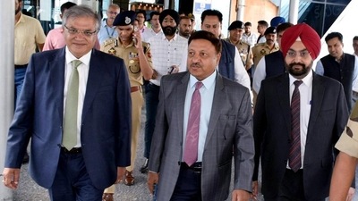 Chief Election Commissioner Rajiv Kumar and election commissioners Gyanesh Kumar and SS Sandhu. Chief Election Commissioner Rajiv Kumar and election commissioners Gyanesh Kumar and SS Sandhu.