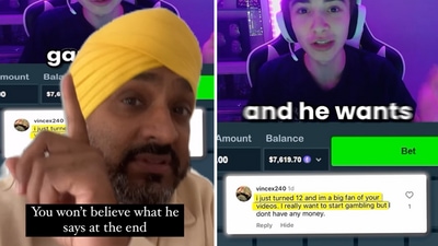 The image shows a content creator who slammed an influencer for his ‘satire’ video on gambling at 12. (Instagram/@harjgahley) The image shows a content creator who slammed an influencer for his ‘satire’ video on gambling at 12. (Instagram/@harjgahley)